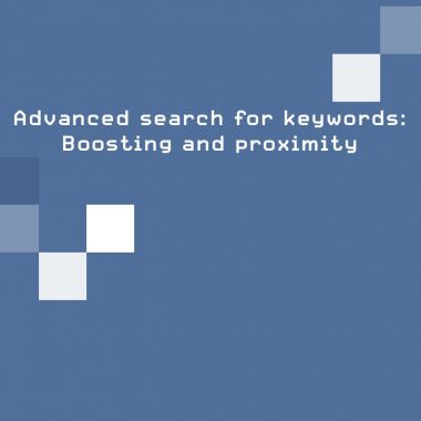 Advanced search for keywords: Boosting and proximity 